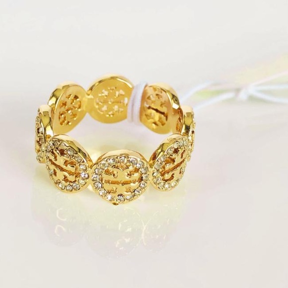 NWT Tory Burch Miller Swarovski Crystal Pave Ring Sz 6 & 7 Rtl $215 - Picture 5 of 6
